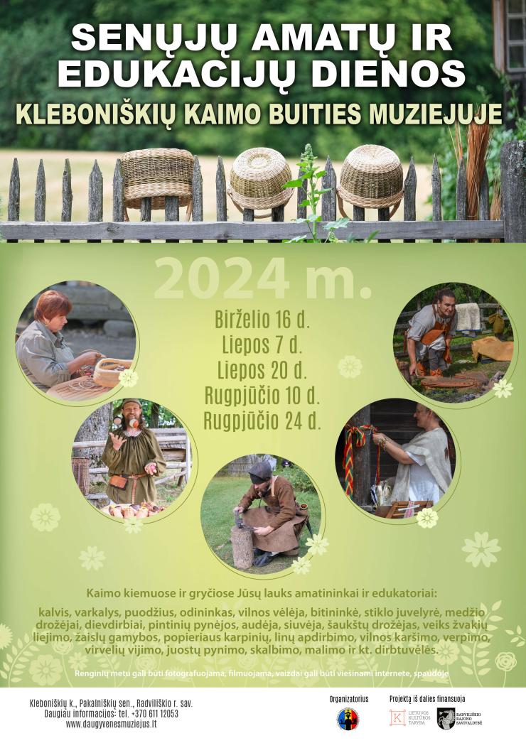 Renginių ciklas „Senųjų amatų ir edukacijų diena Kleboniškių kaimo buities muziejuje“